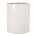 Tuxedo Collection 12 Quart Wastebasket with Liner, White Enamel/Stainless Steel